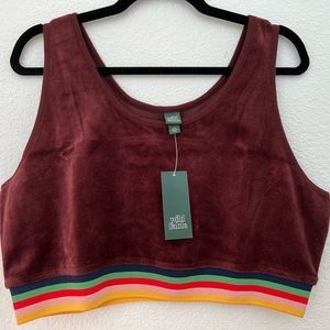 Wild Fable Crop Top, Size XXL, Vineyard Grape, NWT Velour